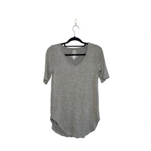 Maurices 24/7 Cozy Beige V-neck Short Sleeve Tunic Tee Xsmall Women’s
